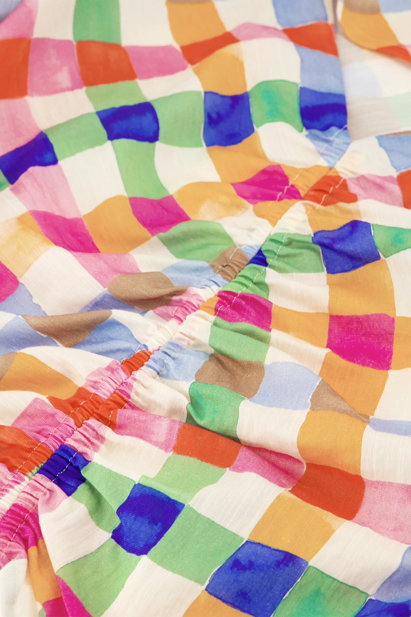 Fabienne Chapot Madeleine Top in cosy white with solar orange accents. Lightweight viscose blend blouse with relaxed fit. Shop at Dotique.