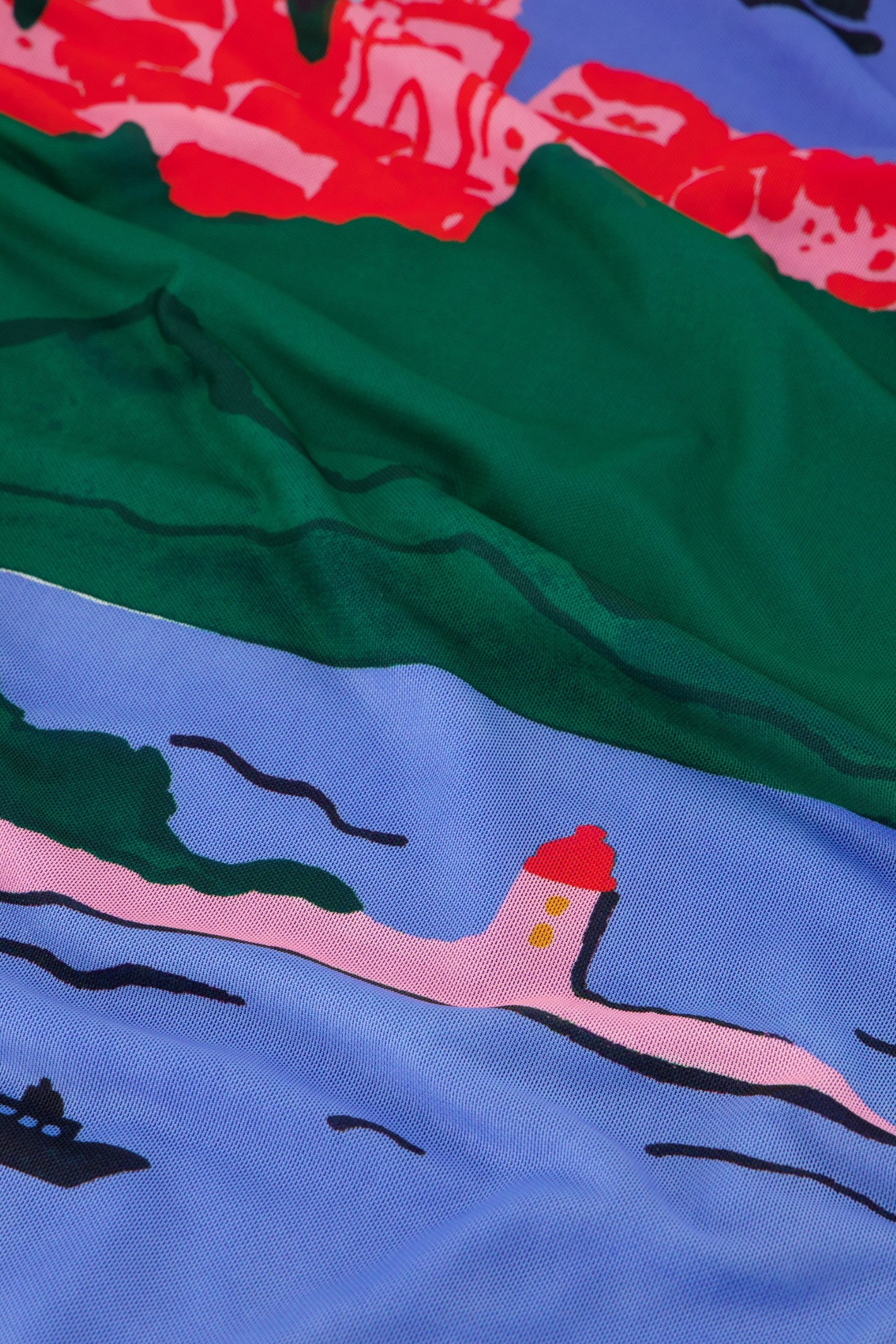 Fabienne Chapot Samara Dress in Marina Blue/Evergreen — a printed midi with a flattering silhouette and effortless wear. Shop at Dotique.