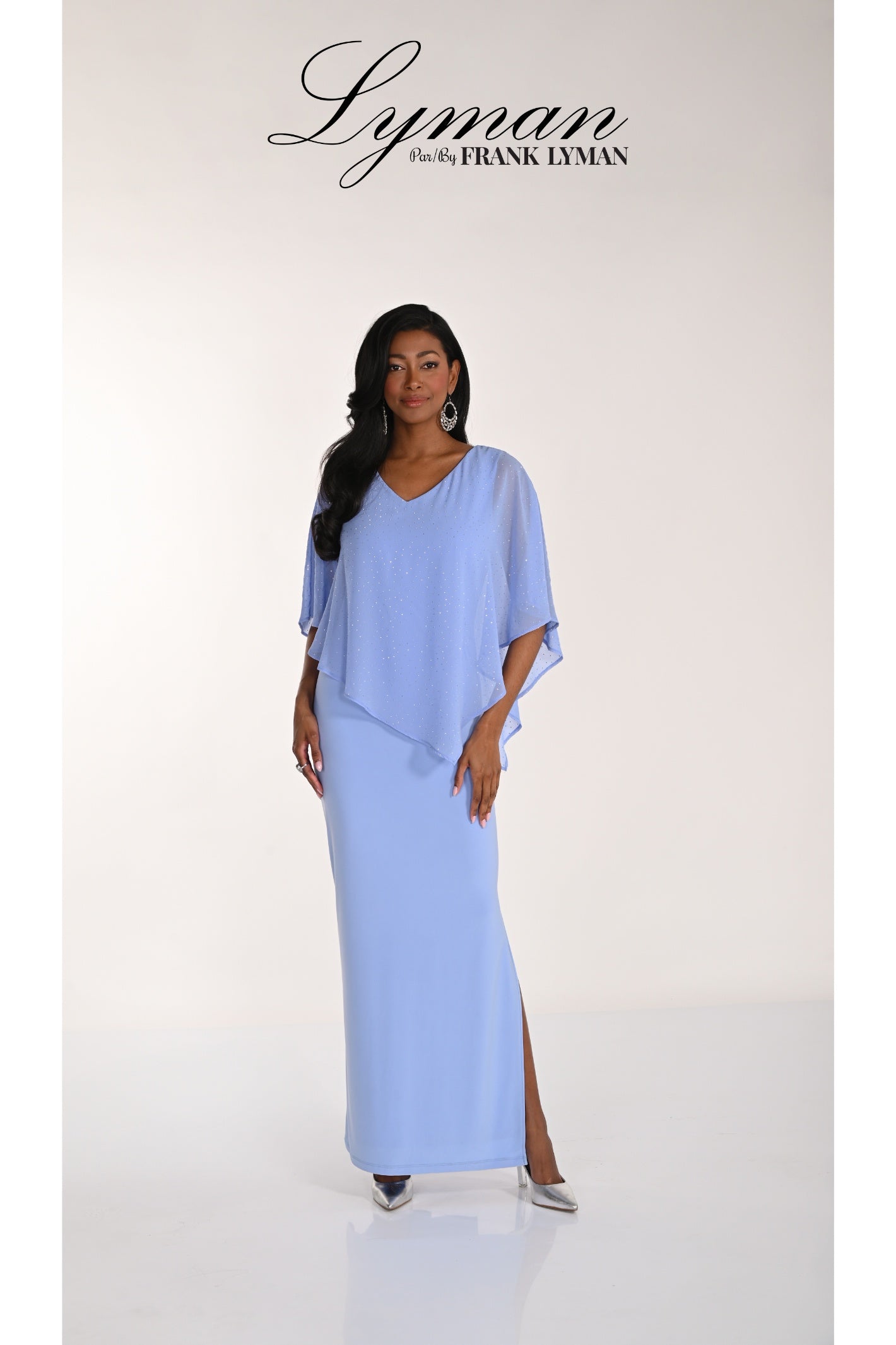 Frank Lyman 268193 Periwinkle Embellished Overlay Occasion Dress by Frank Lyman, shop the vendor at Dotique.