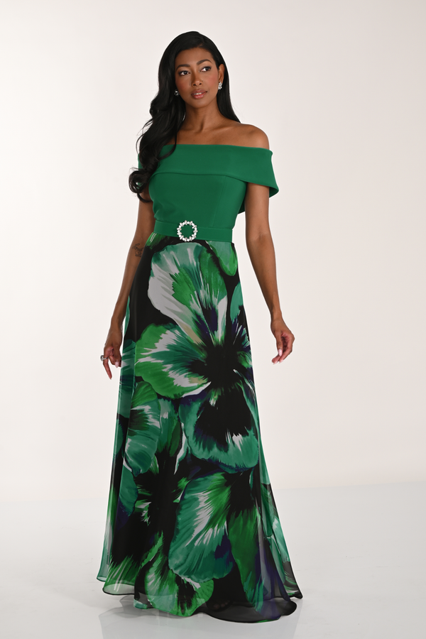 Frank Lyman 268266 Green Floral Evening Dress | Dotique Dotique Frank Lyman 268266 Green Floral Evening Dress | Dotique Dotique