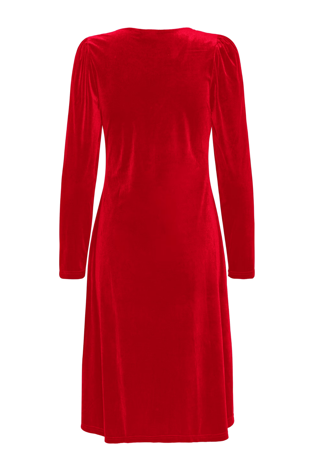 Fransa 20617223 FRCASSANDRA DR 5 Velvet V-Neck Fit and Flare Dress Chili Pepper