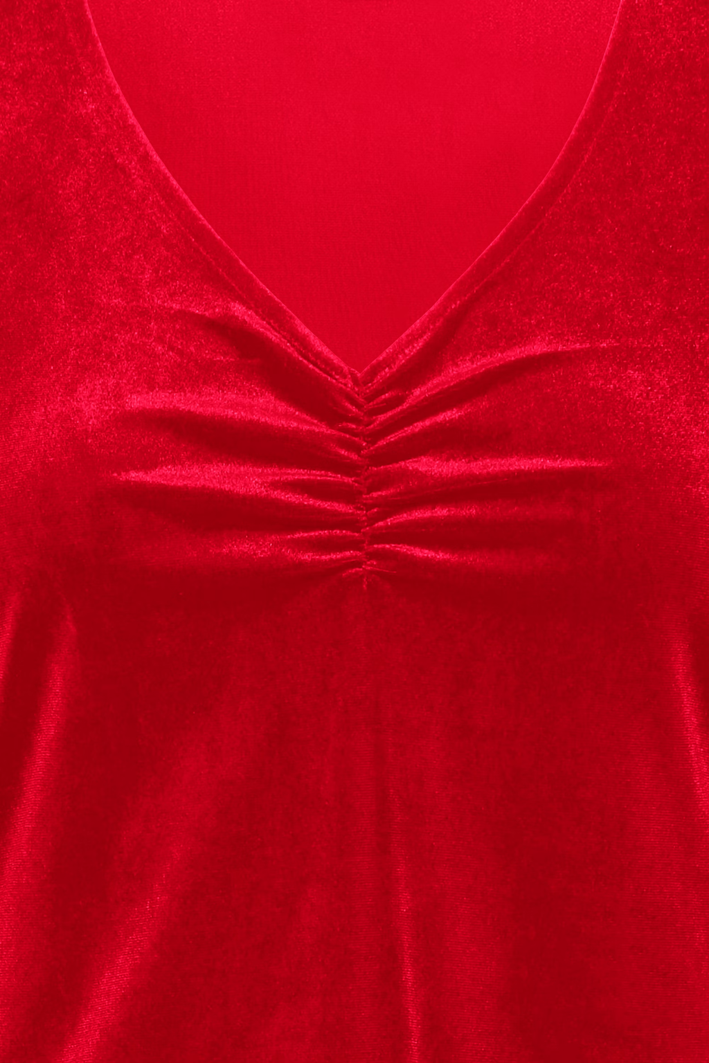 Fransa 20617223 FRCASSANDRA DR 5 Velvet V-Neck Fit and Flare Dress Chili Pepper