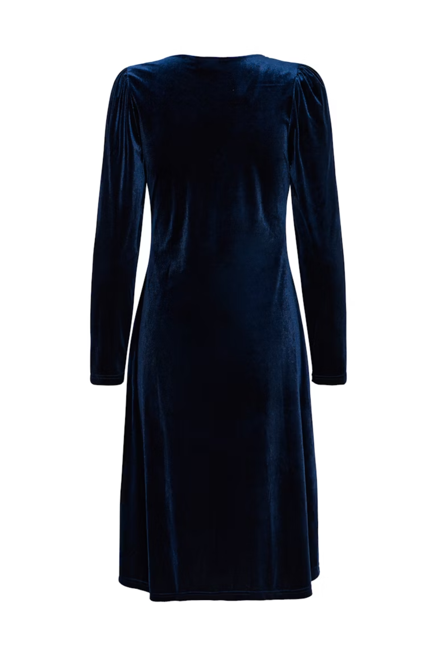 Fransa 20617223 FRCASSANDRA DR 5 Velvet V-Neck Fit and Flare Dress Nightsky