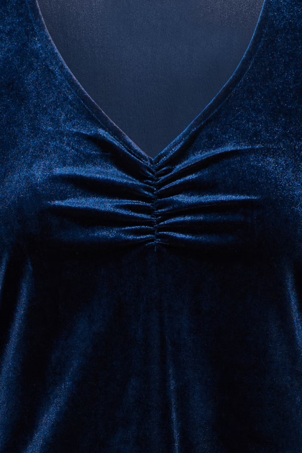 Fransa 20617223 FRCASSANDRA DR 5 Velvet V-Neck Fit and Flare Dress Nightsky