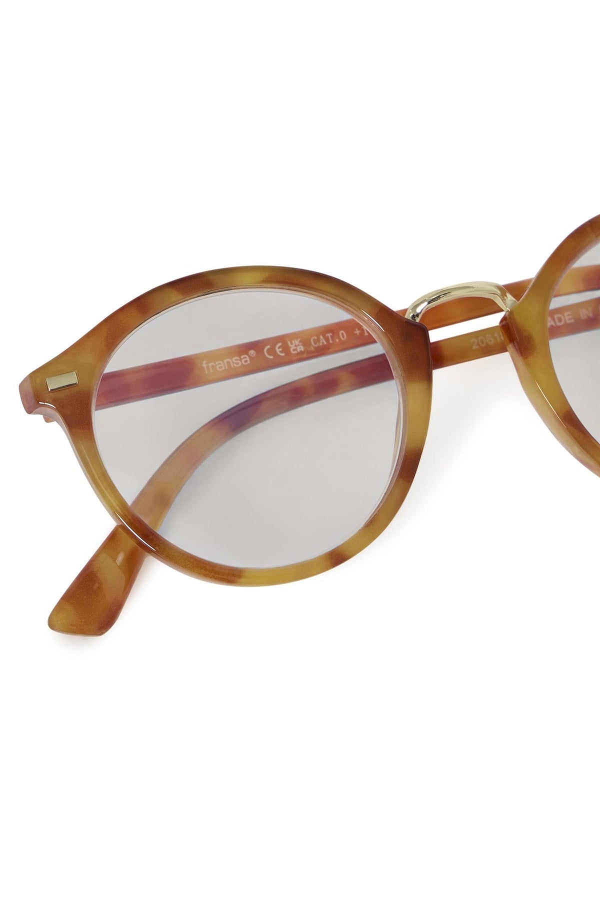 Fransa FRAMALA GLASSES Savannah Tan Melange – frame detail. Shop Fransa at Dotique.
