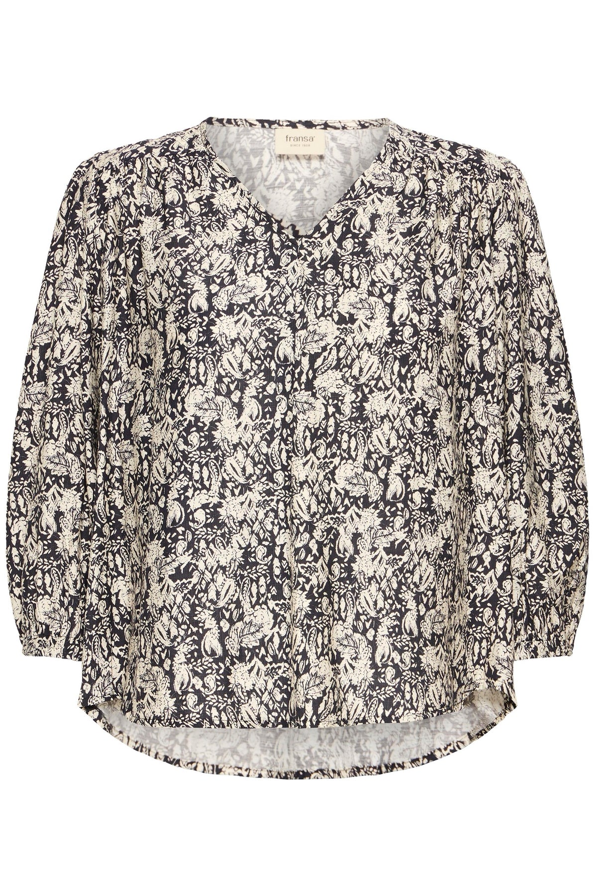 Fransa FRARIANA BL 19 Floral Paisley Salute Blouse – product front view. Shop Fransa at Dotique.