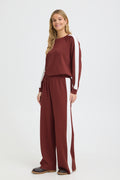 Fransa FRAURORA PA 9 Rum with White Contrast Trousers – model front view. Shop Fransa at Dotique.