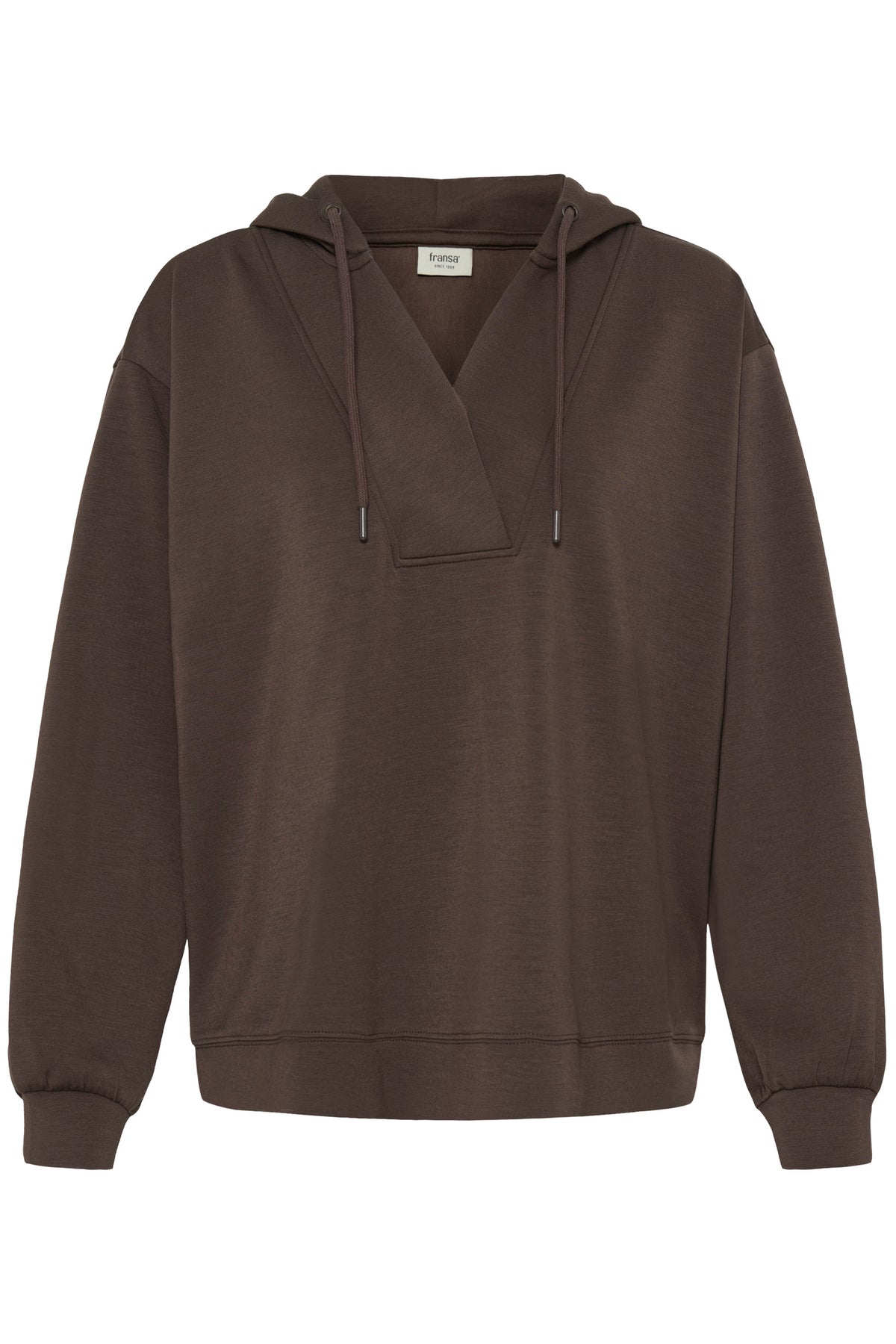 Fransa FRAURORA PU 23 Hot Fudge Jumper – product front view. Shop Fransa at Dotique.
