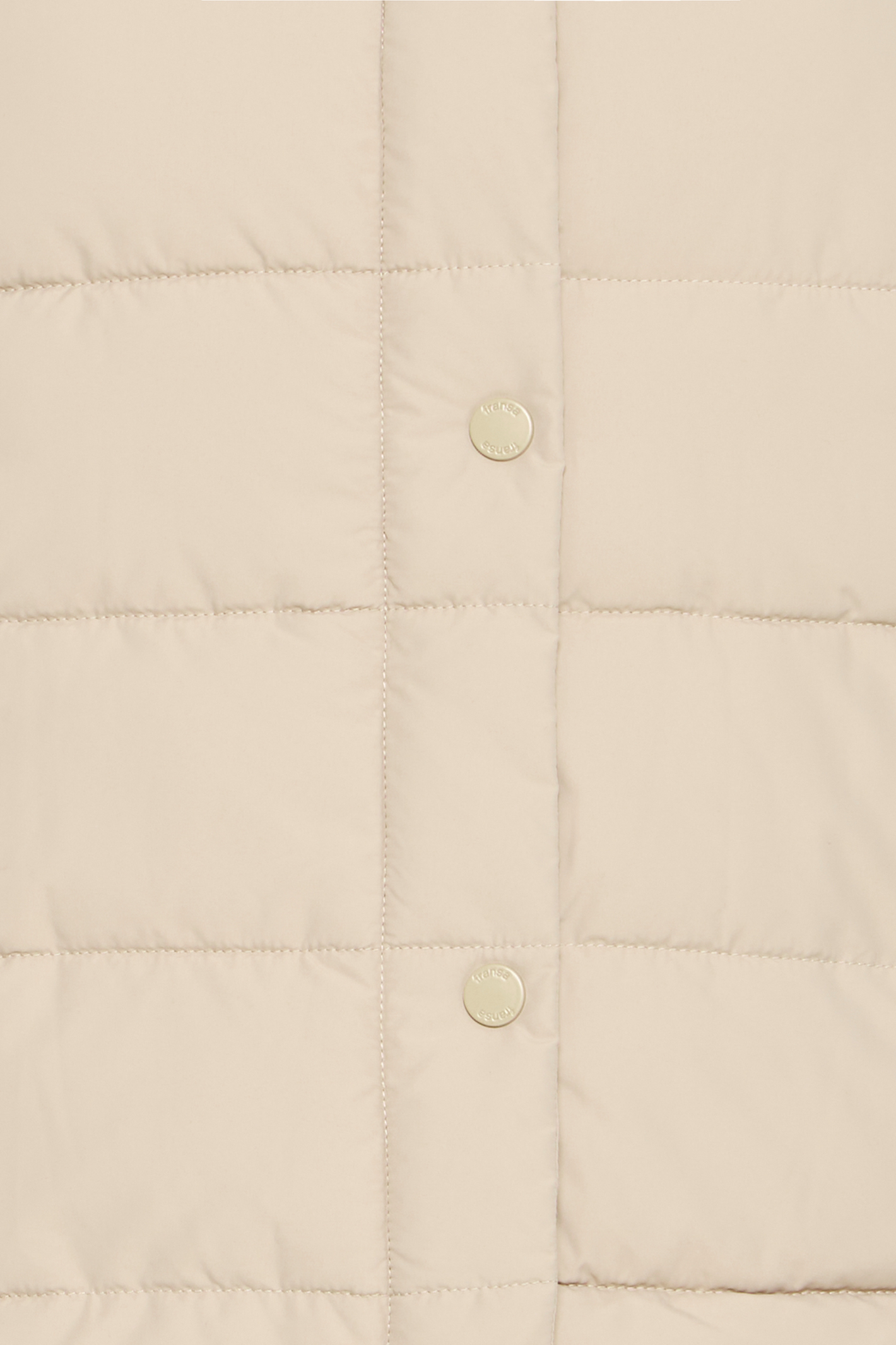 Lightweight padded gilet in Oxford Tan by Fransa. An easy everyday layer for spring and autumn. Shop online or in store at Dotique.