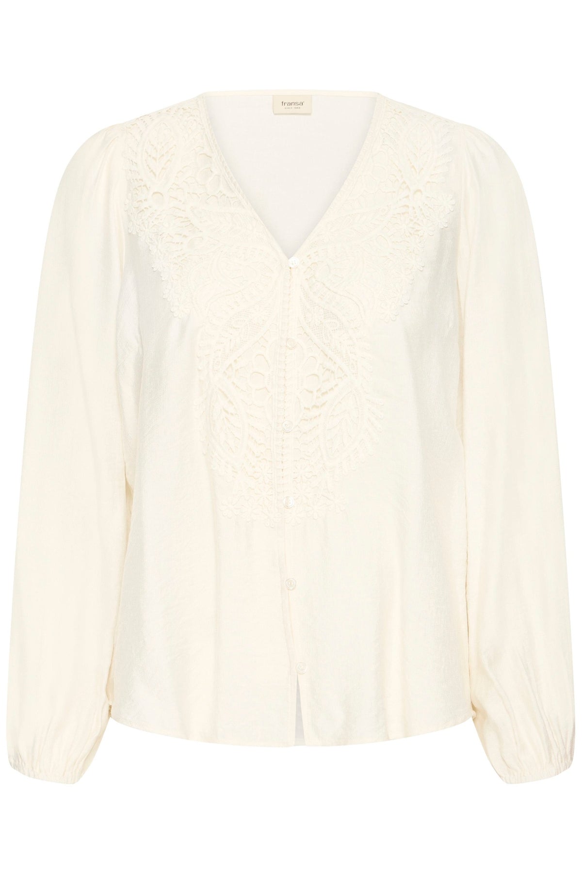 Fransa FRBLONDIE SH 4 Whisper White Shirt – product front. Shop Fransa at Dotique.