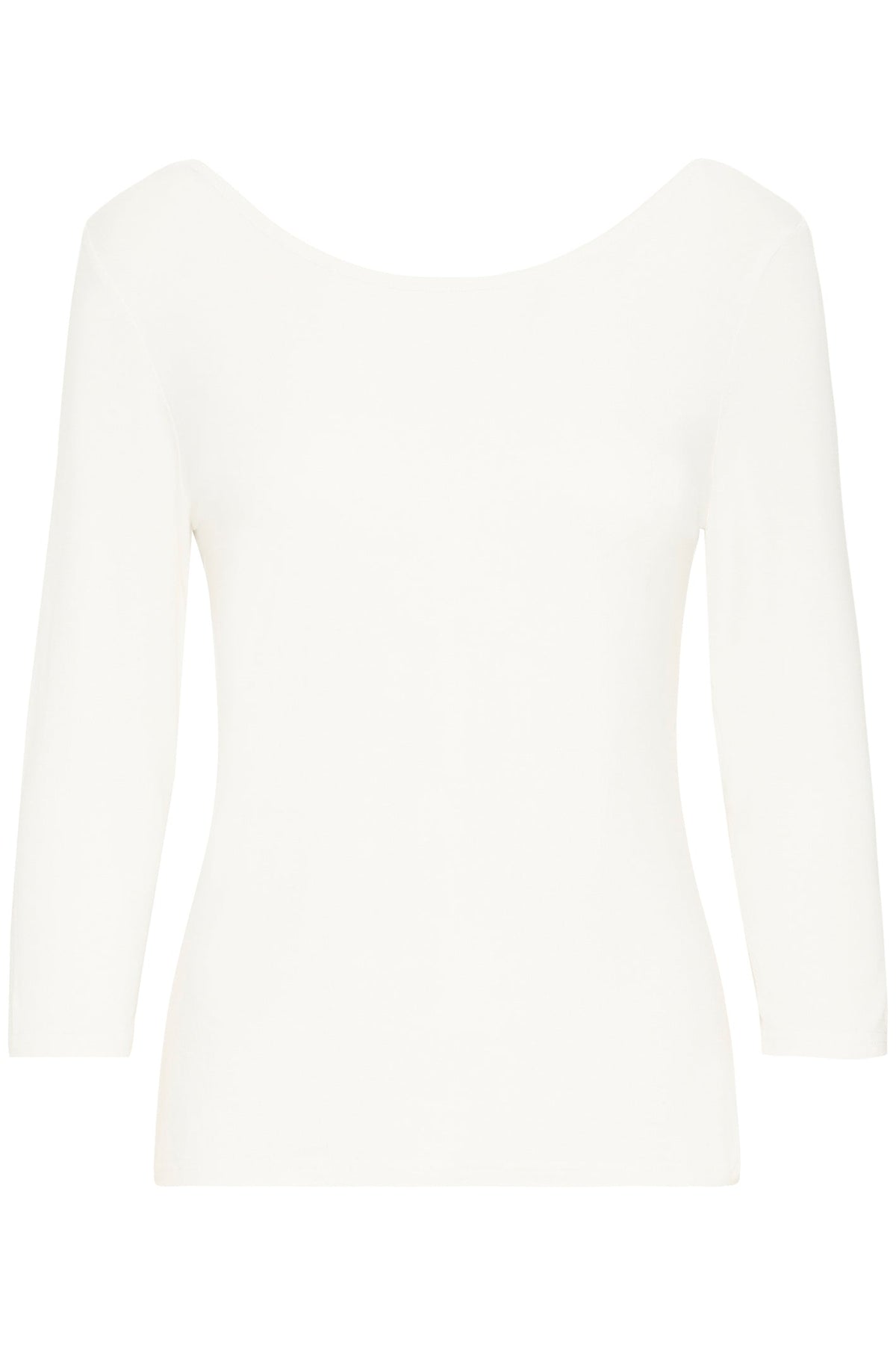 Fransa FRDOTTA TEE 1 Antique White Reversible 3/4 Sleeve Top – product front. Shop Fransa at Dotique.