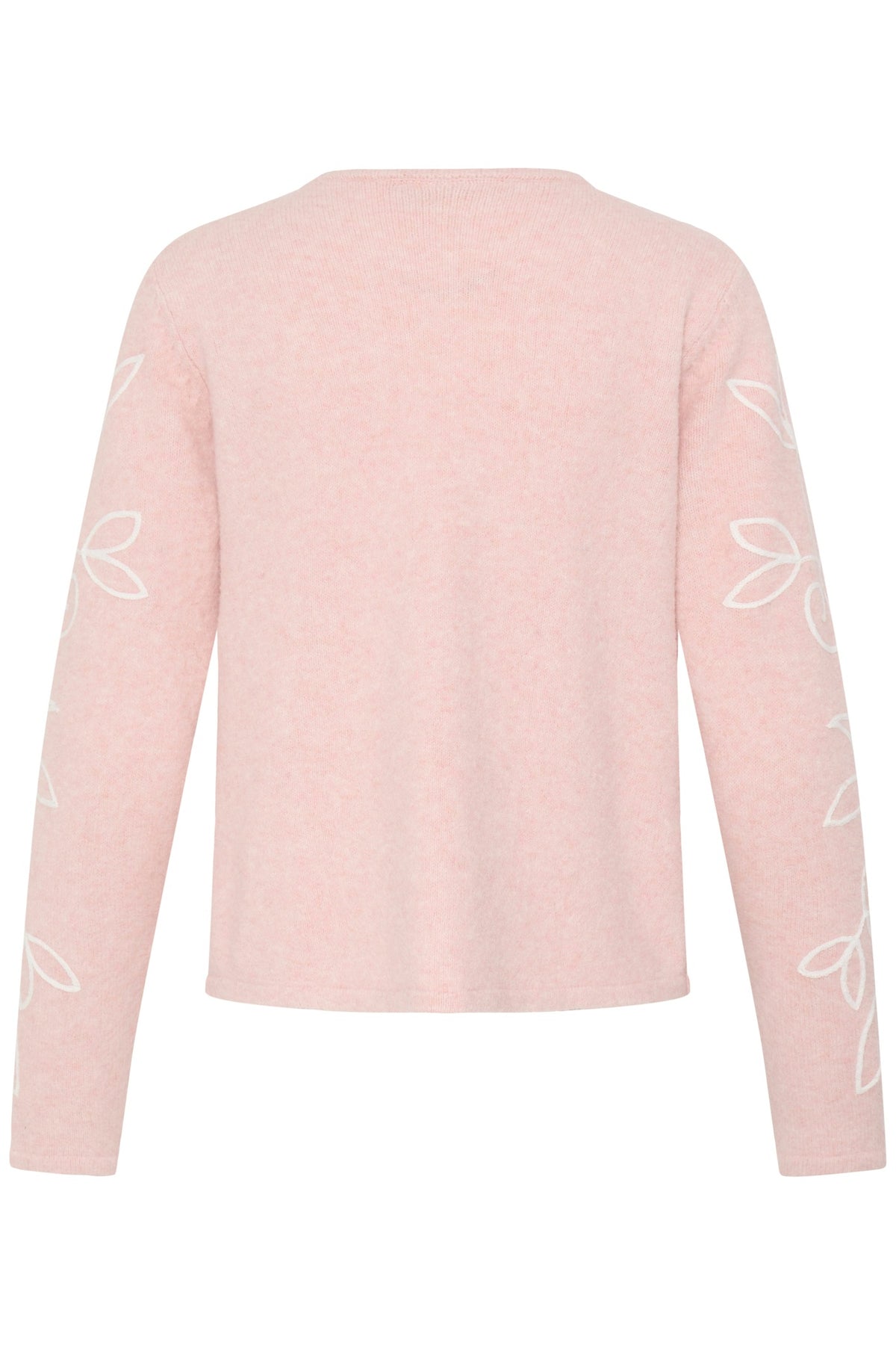 Fransa FRELLEN CAR 2 Silver Pink Embroidery Cardigan – product back. Shop Fransa at Dotique.