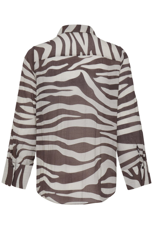 Fransa FRELODIE SH 1 Wildstripe Hot Fudge Shirt – product back. Shop Fransa at Dotique.