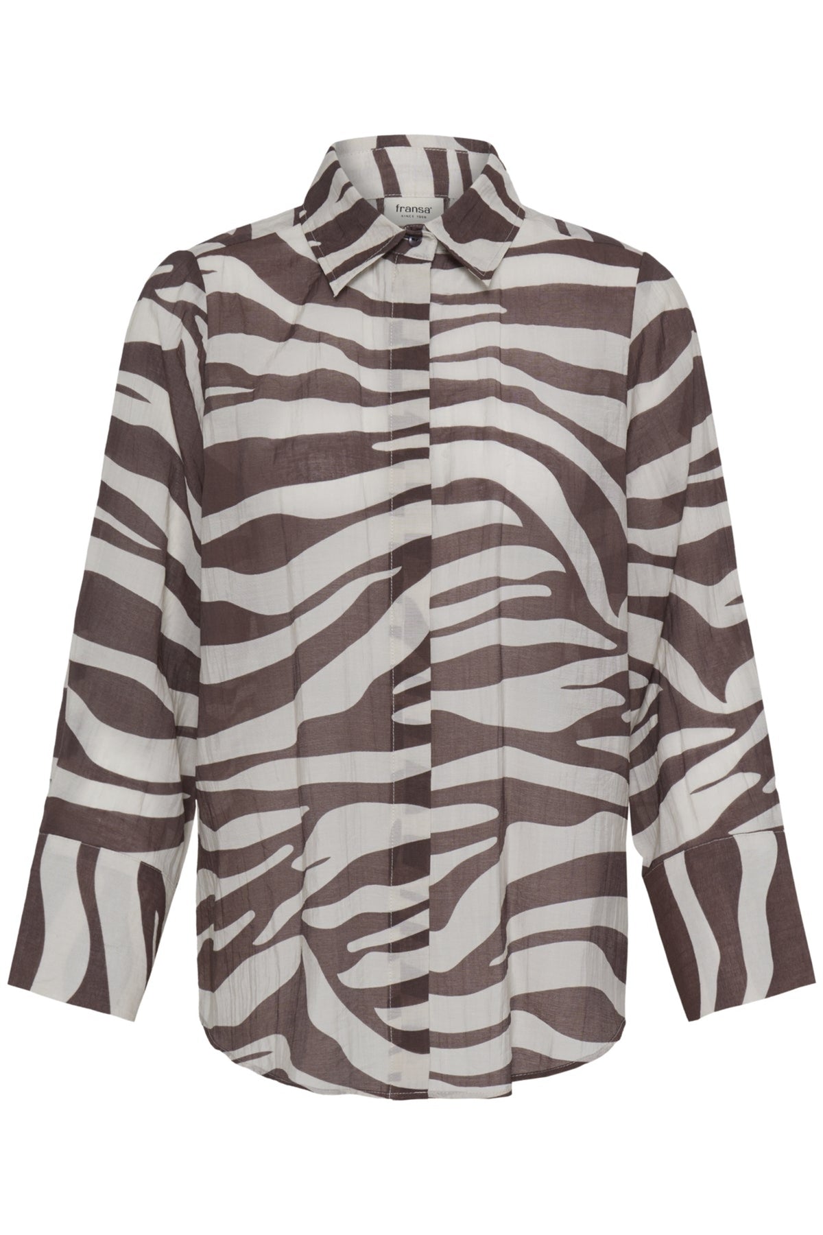 Fransa FRELODIE SH 1 Wildstripe Hot Fudge Shirt – product front. Shop Fransa at Dotique.