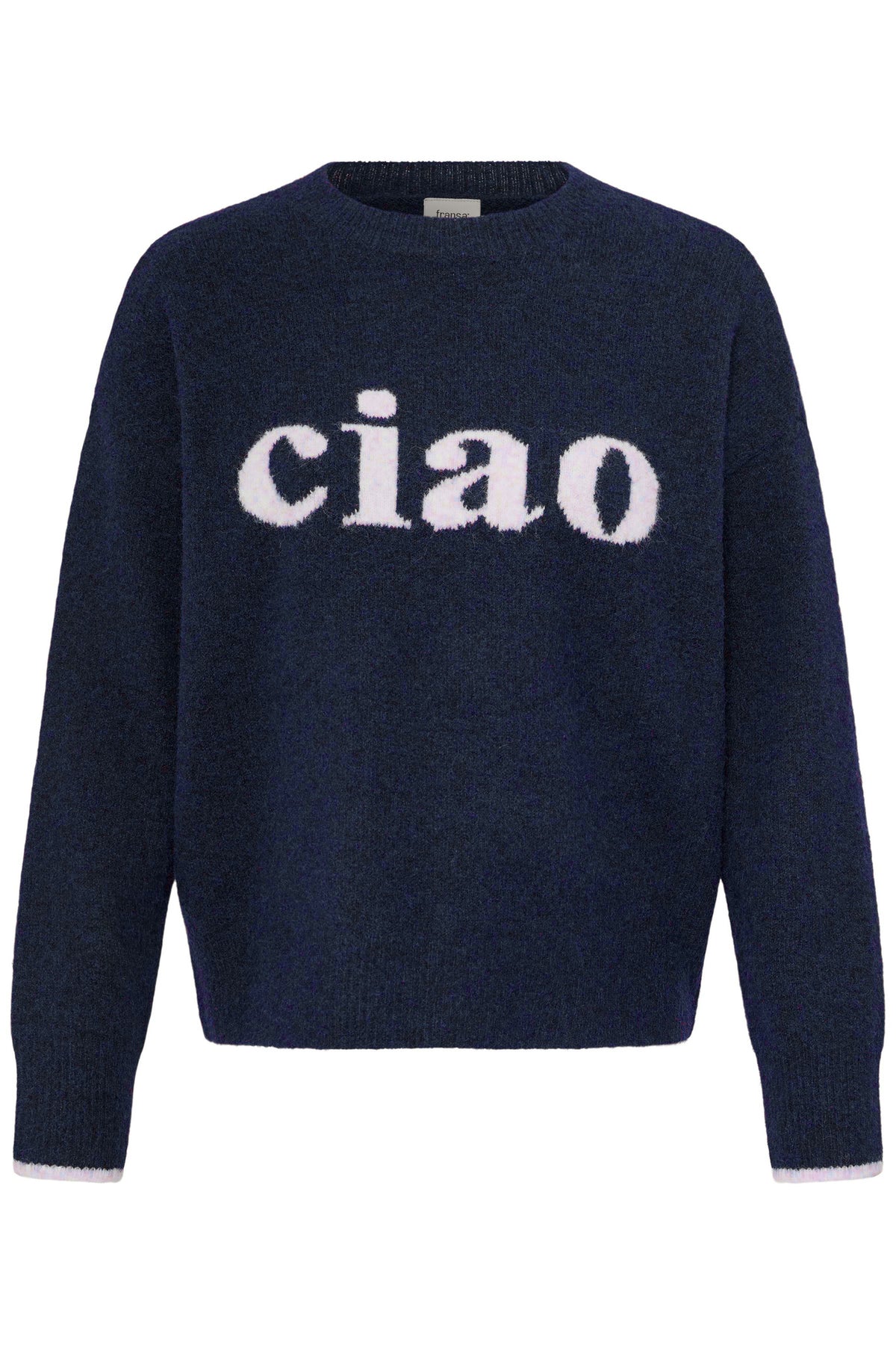 Fransa FRFLORENCE PU 2 Salute Text Jumper – product front. Shop Fransa at Dotique.