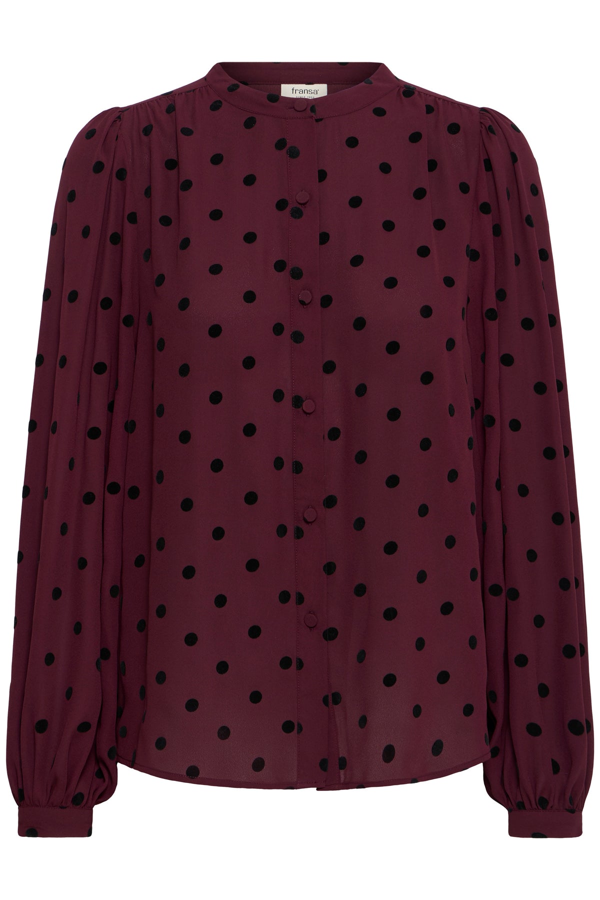 Fransa FRFLOT SH 1 Flock Dot Port Royale Shirt – product front. Shop Fransa at Dotique.