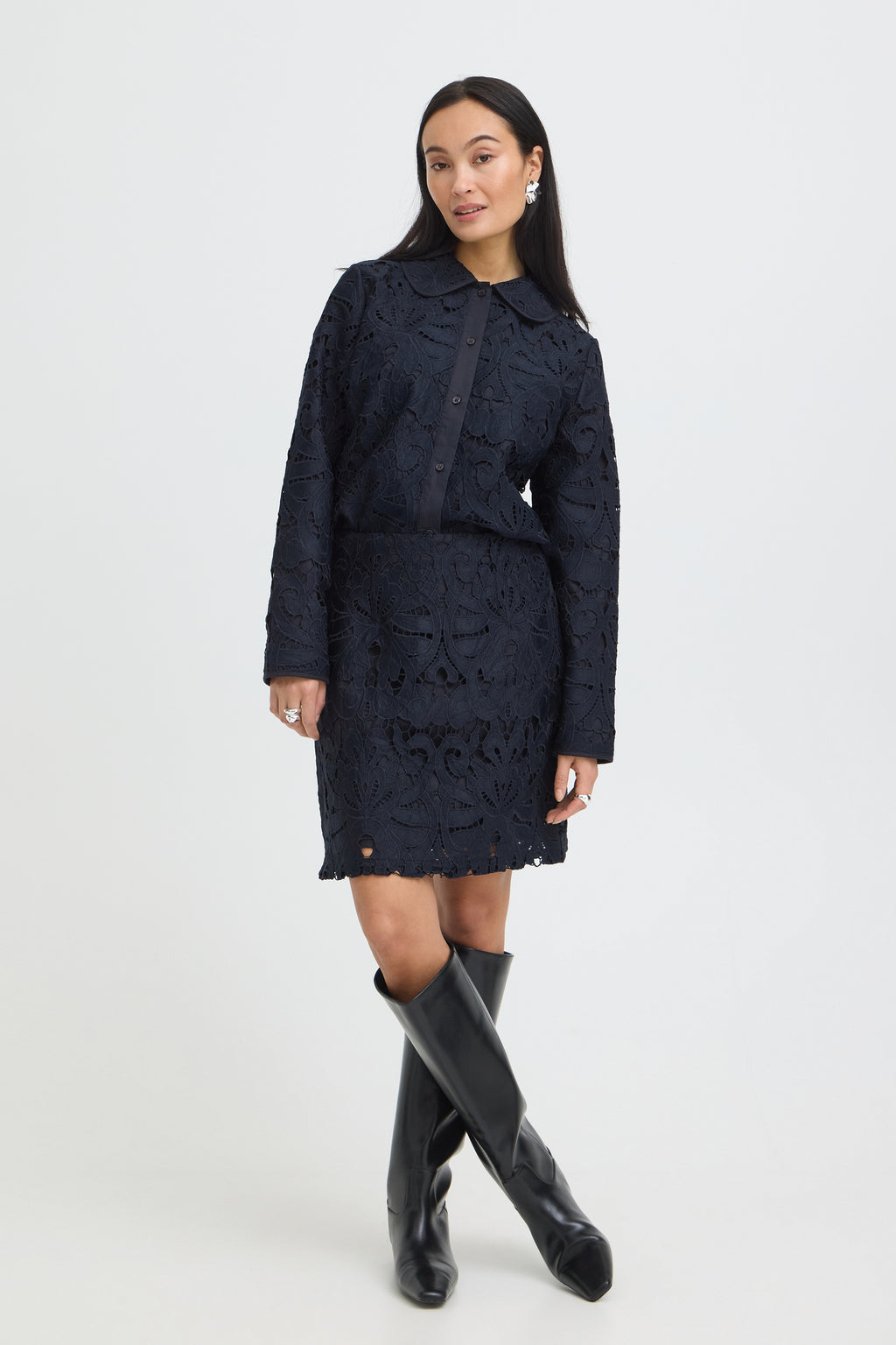 Fransa FRGABRIELLE SK 1 Salute Skirt – model front. Shop Fransa at Dotique.