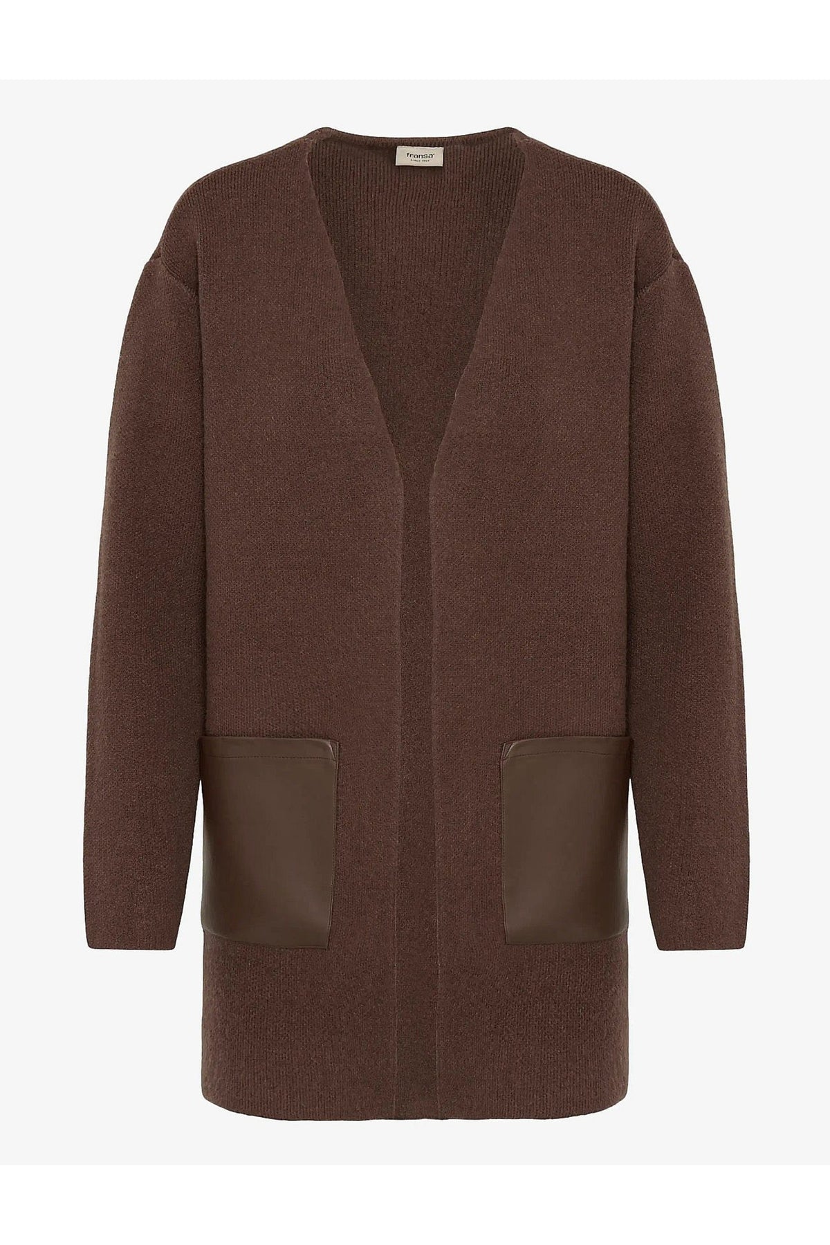 Fransa FRGIA CAR 2 Rain Drum Cardigan – product front. Shop Fransa at Dotique.