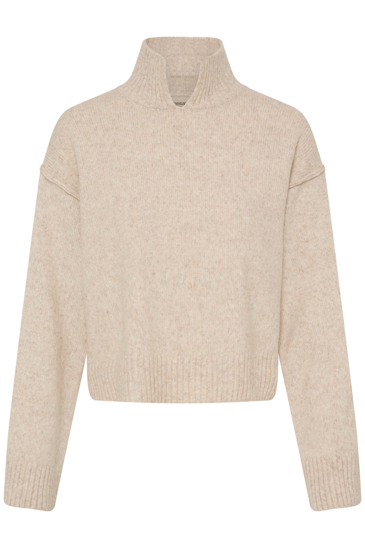 Fransa FRGIGI PU 3 Oatmeal Melange Jumper – product front. Shop Fransa at Dotique.
