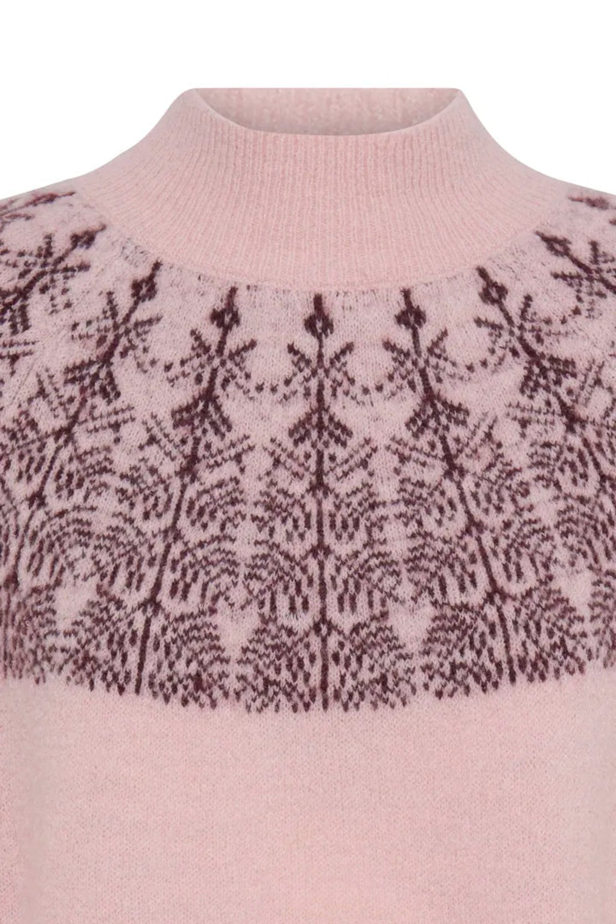 Fransa FRISABELLA PU 6 Silver Pink Icelandic Jumper – detail. Shop Fransa at Dotique.
