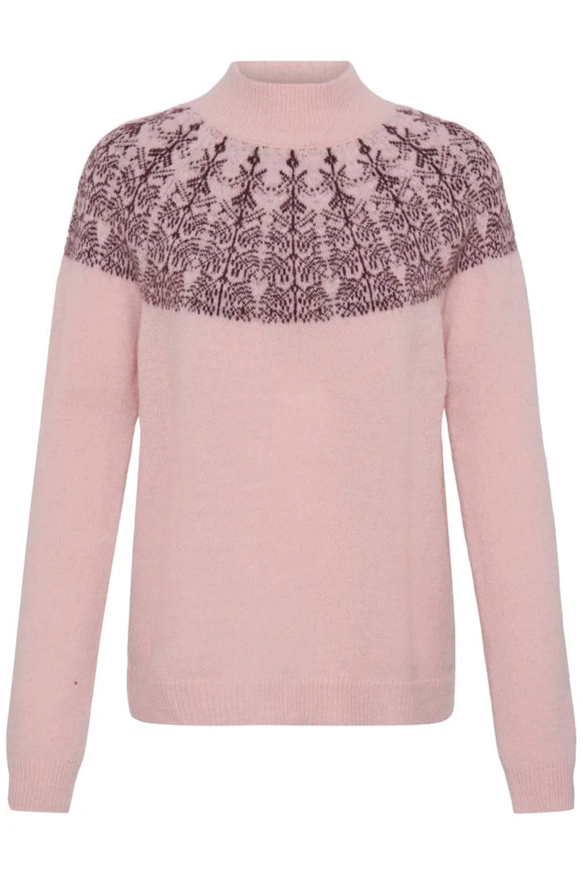 Fransa FRISABELLA PU 6 Silver Pink Icelandic Jumper – product front. Shop Fransa at Dotique.