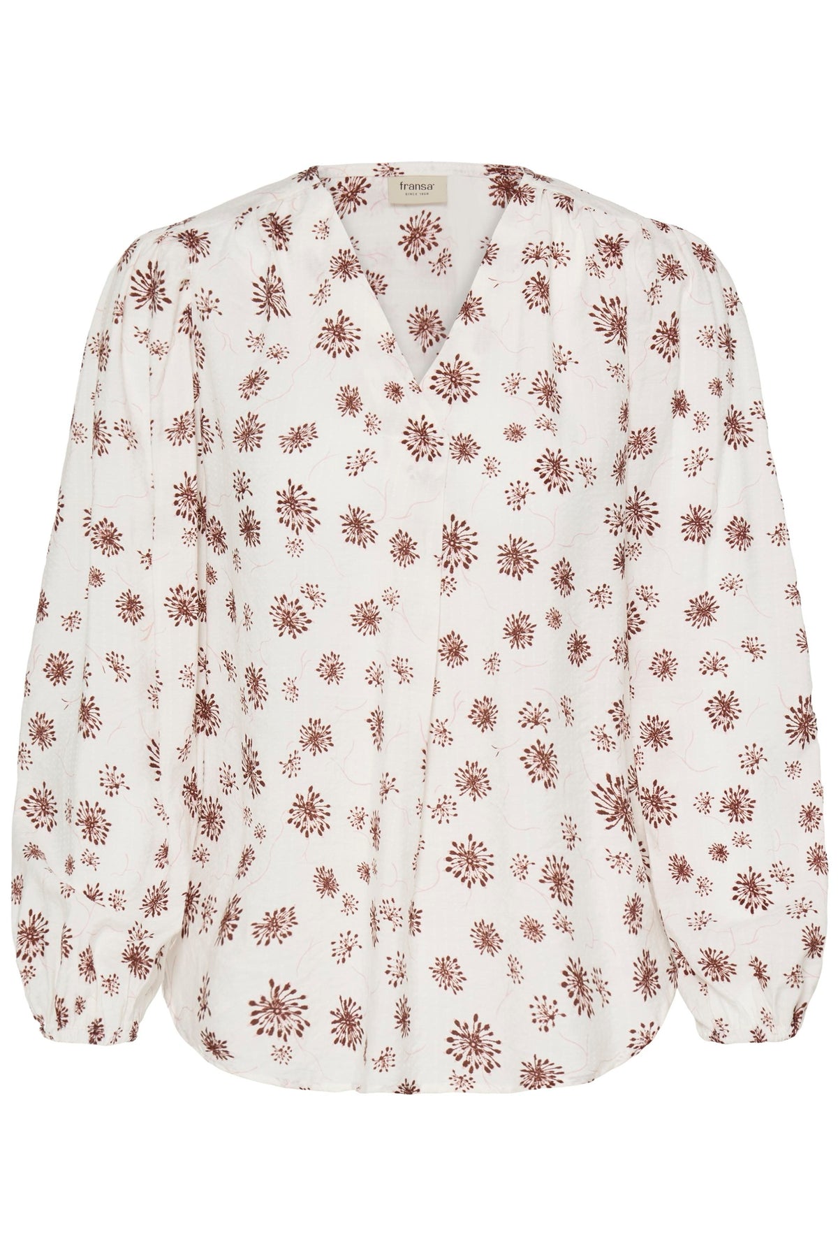 Fransa FRKALIA BL 1 Whisper White With Red Blouse – product front. Shop Fransa at Dotique.