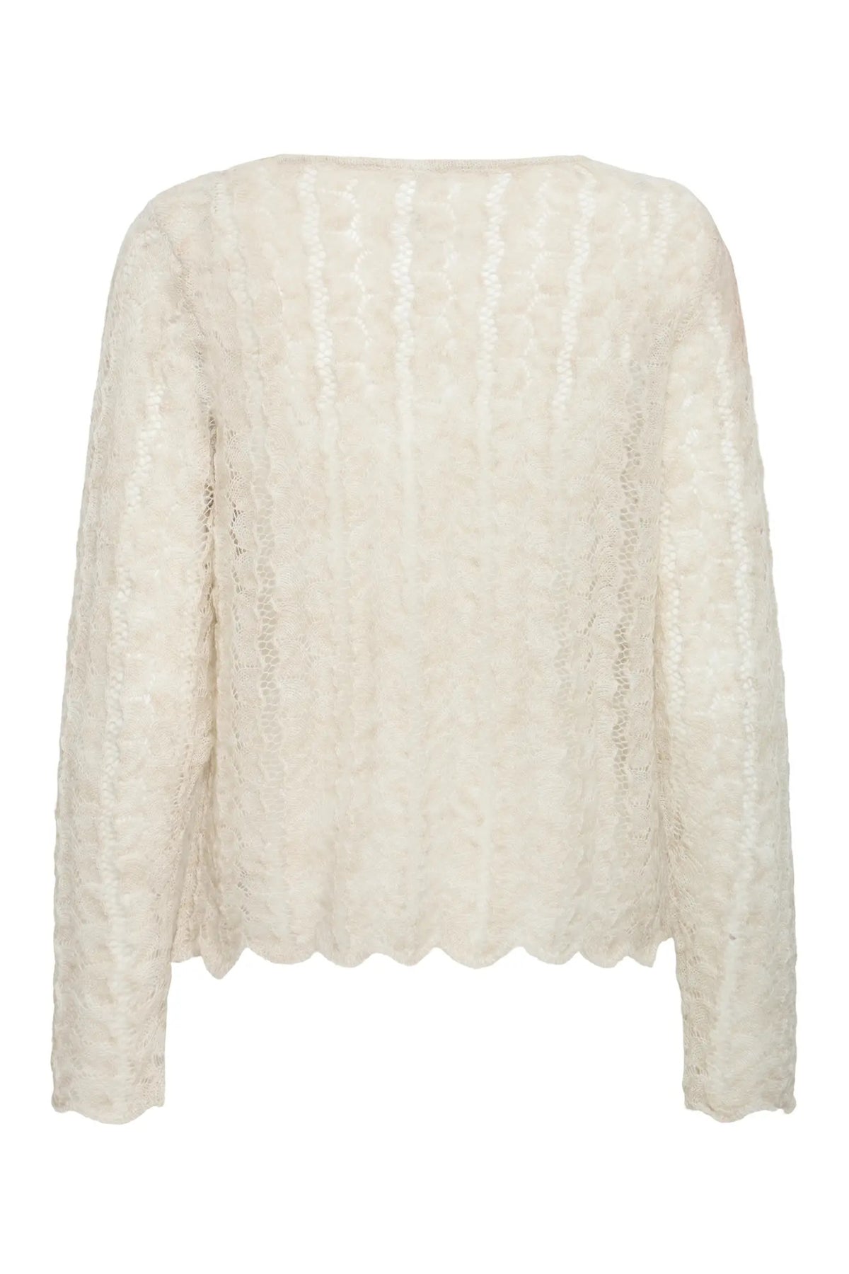 Fransa FRLACY PU 1 Oatmeal Melange Jumper – product back. Shop Fransa at Dotique.