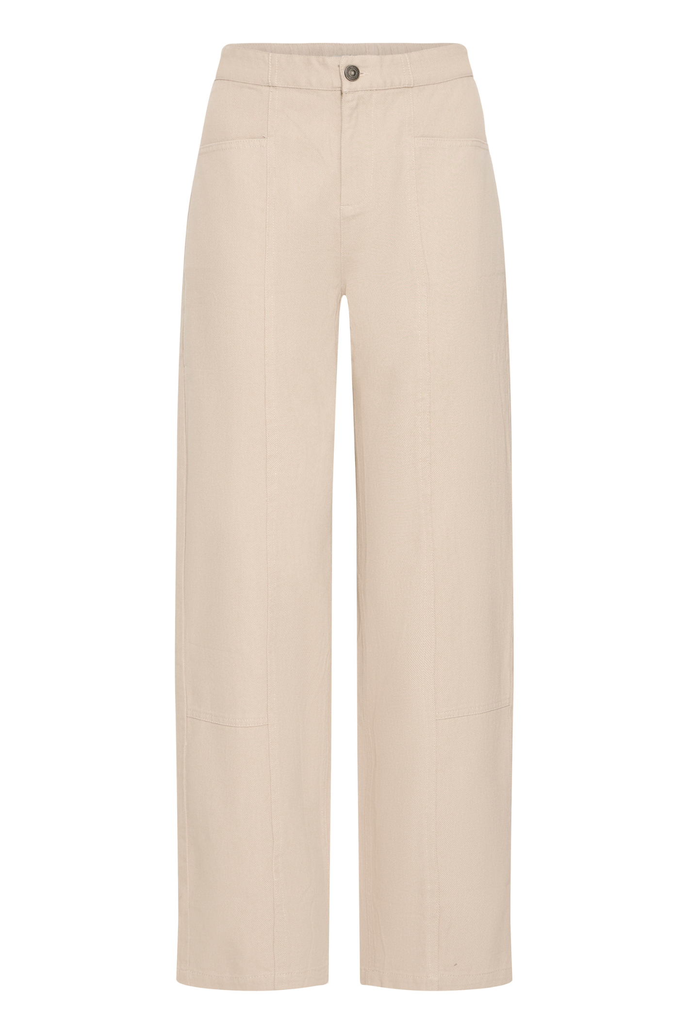 Relaxed cotton trousers in Oxford Tan by Fransa. Easy, flattering and perfect for spring styling. Shop the FRLIORA trousers at Dotique.