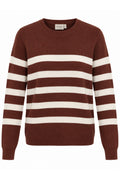 Fransa FRMARIA PU 1 Rum Raisin Stripe Jumper – product front. Shop Fransa at Dotique.