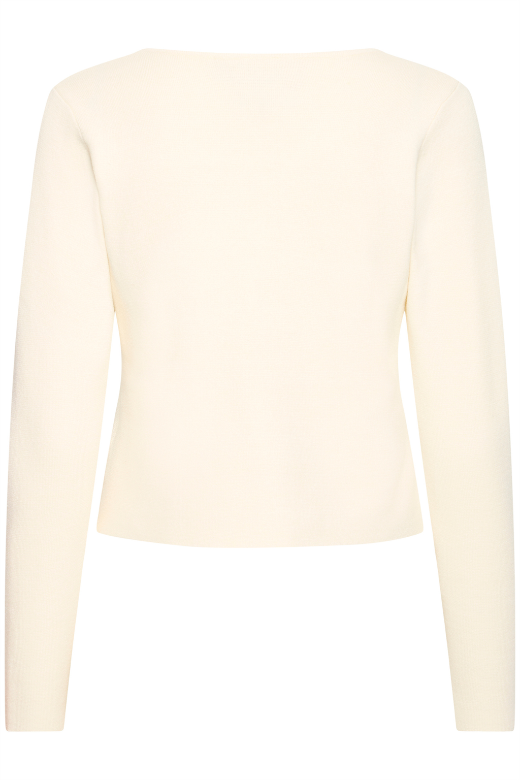 Soft Whisper White cardigan by Fransa with gold buttons. An easy, lightweight knit for everyday layering. Shop online or in store at Dotique.