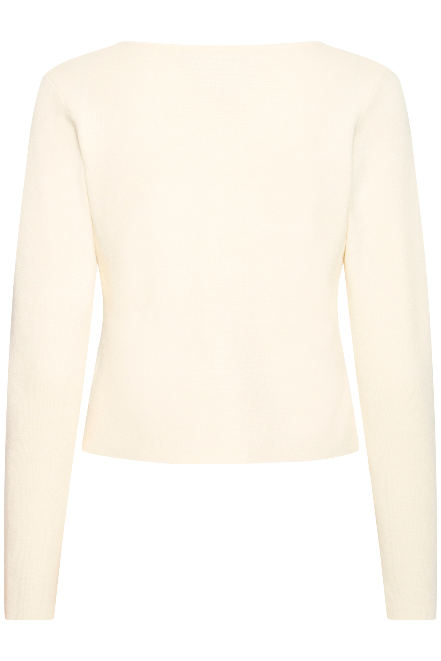 Soft Whisper White cardigan by Fransa with gold buttons. An easy, lightweight knit for everyday layering. Shop online or in store at Dotique.