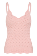 Fransa FRODA Lotus knit vest top with delicate openwork texture and slim fit – Dotique