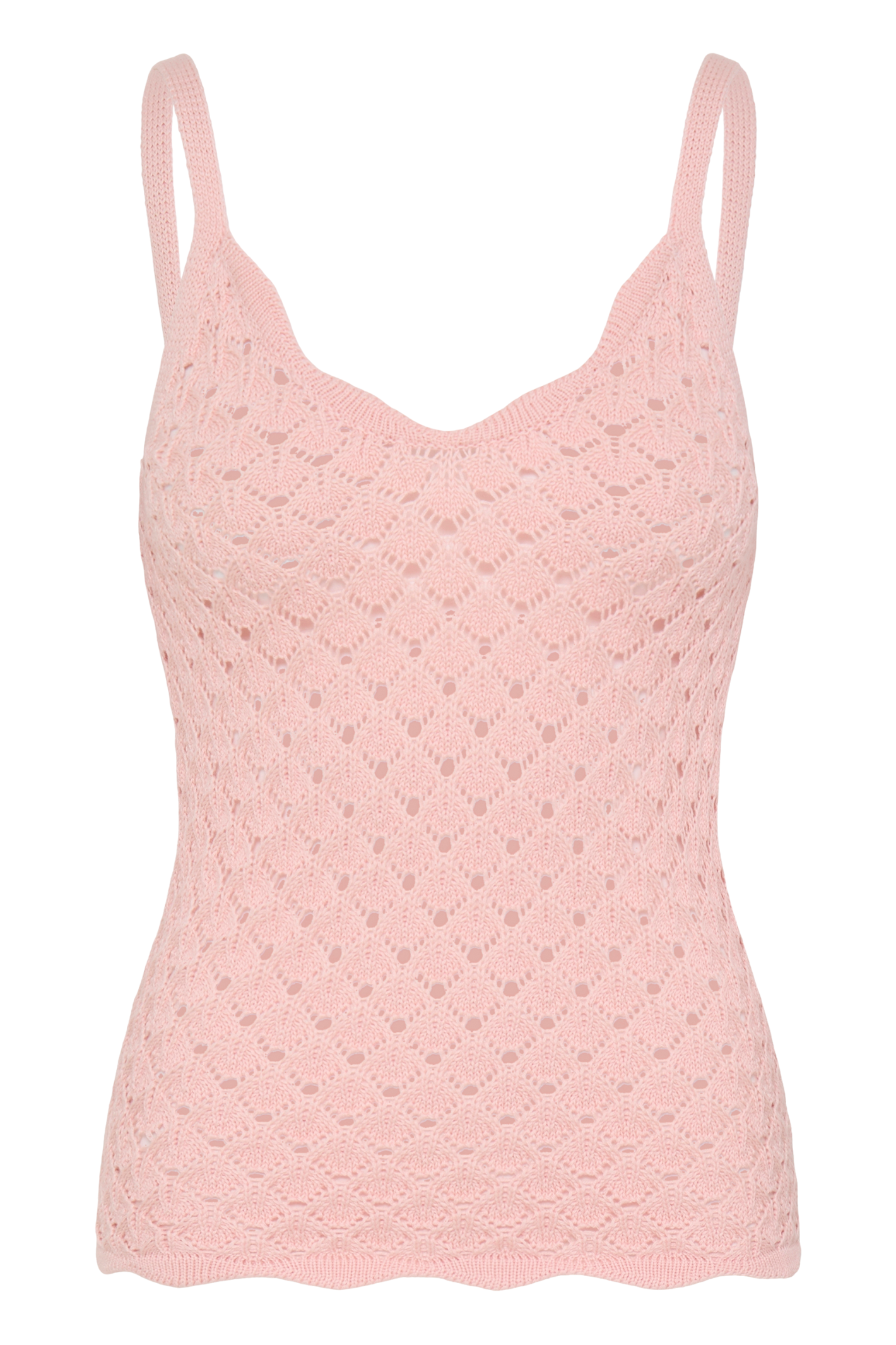 Fransa FRODA Lotus knit vest top with delicate openwork texture and slim fit – Dotique