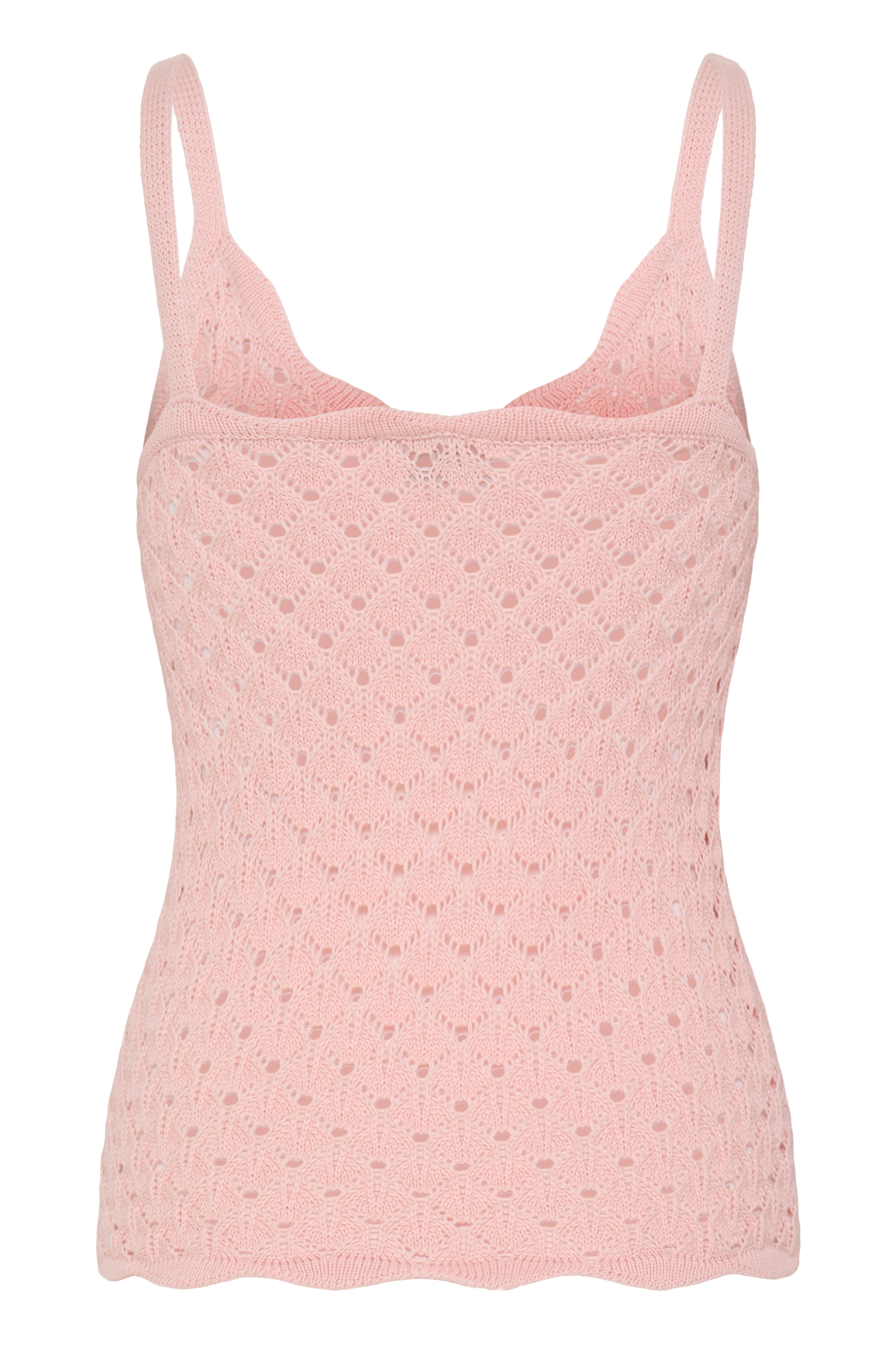 Fransa FRODA Lotus knit vest top with delicate openwork texture and slim fit – Dotique