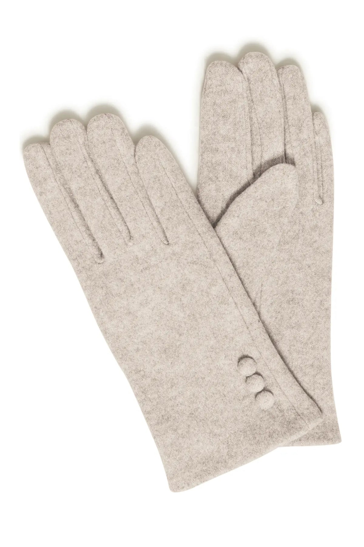 Fransa FRSAFIN GLOVES 1 Oatmeal Melange Gloves – product angle. Shop Fransa at Dotique.