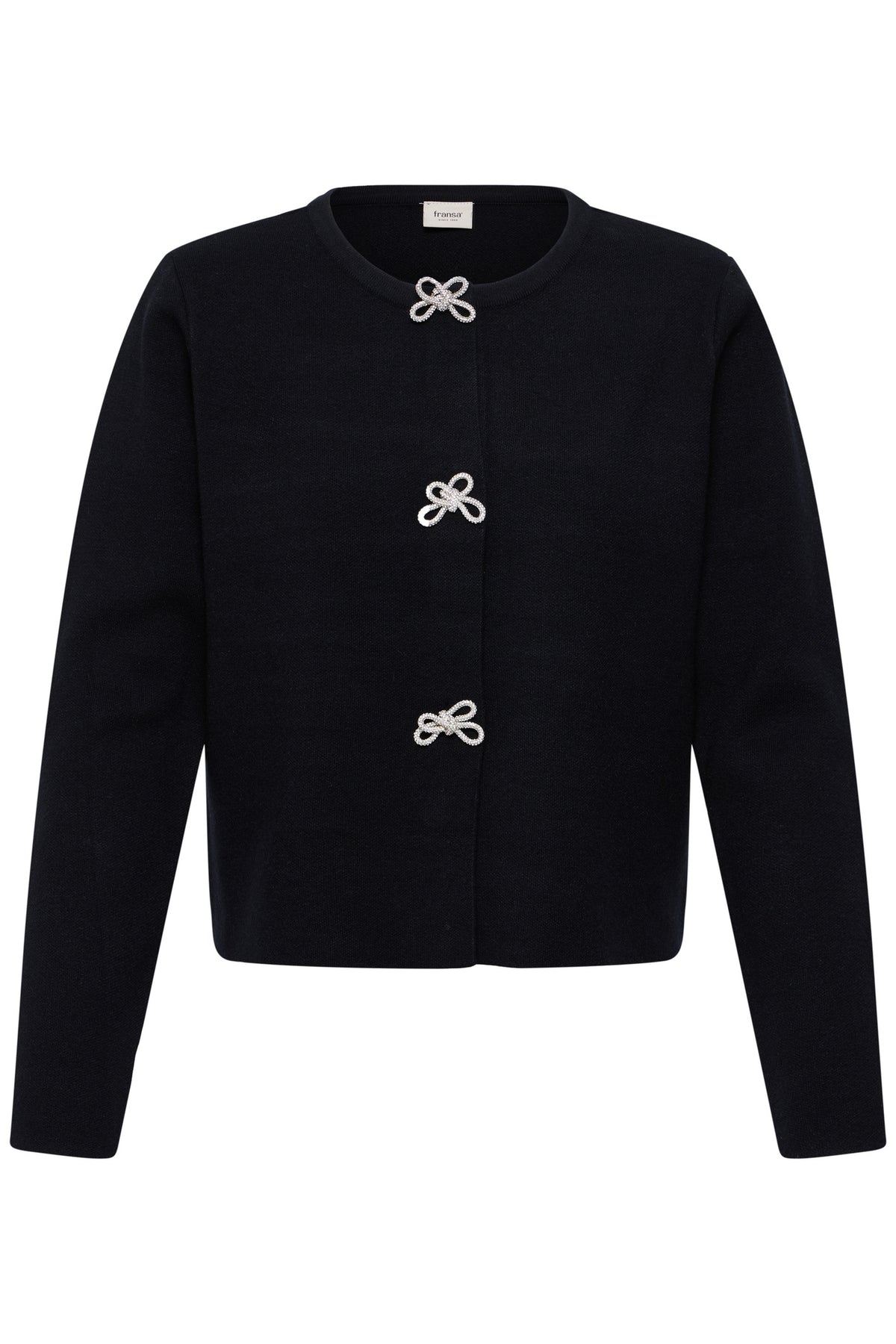 Fransa FRSALLY CAR 9 Meteorite Cardigan – product front. Shop Fransa at Dotique.