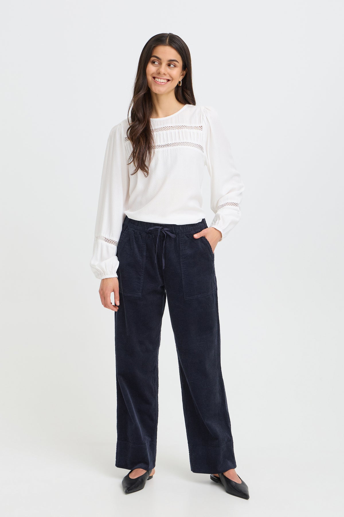 Fransa FRSALOMI PA 1 Salute Trousers – model front. Shop Fransa at Dotique.