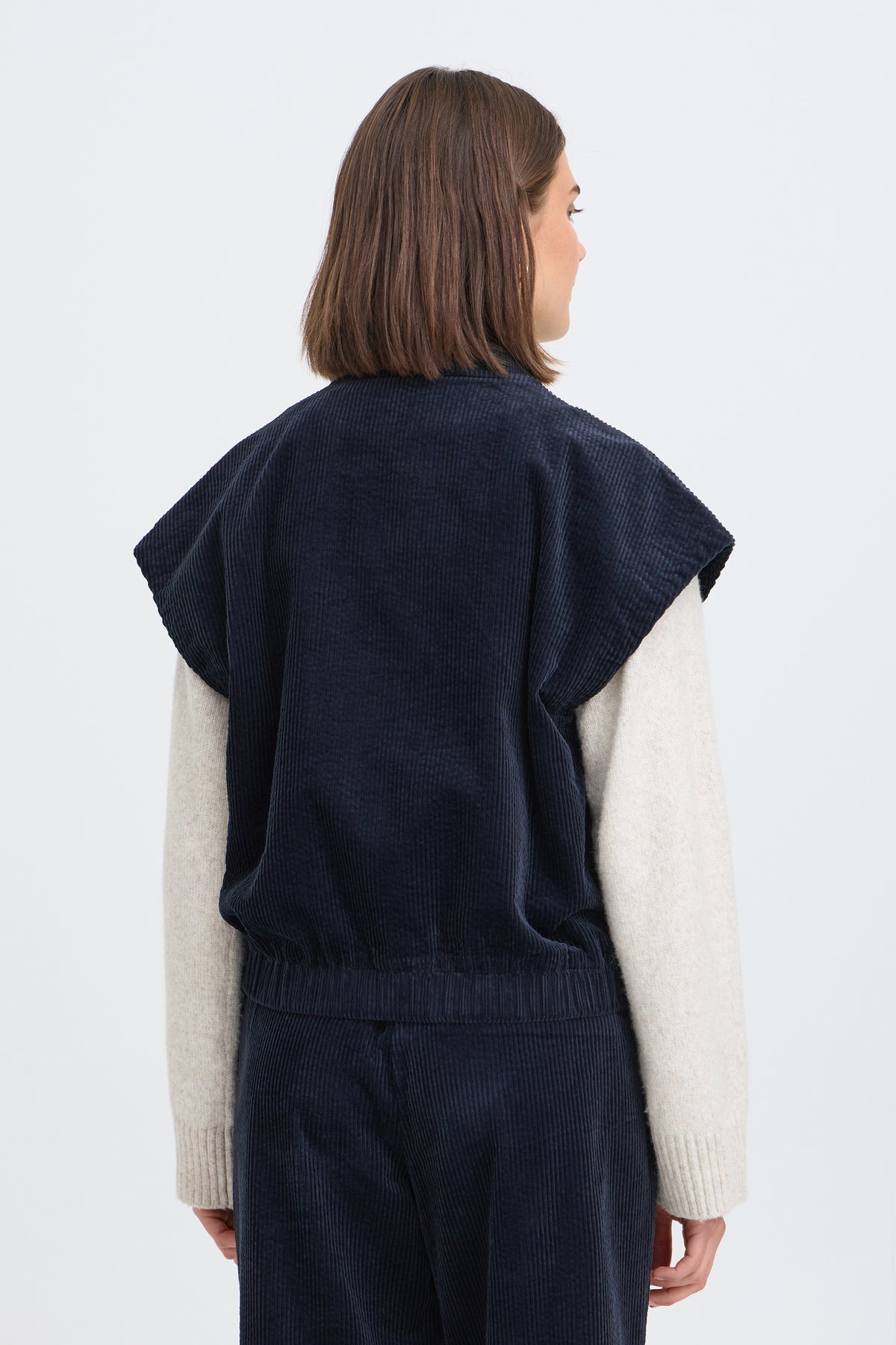 Fransa FRSALOMI VE 1 Salute Waistcoat – model back. Shop Fransa at Dotique.