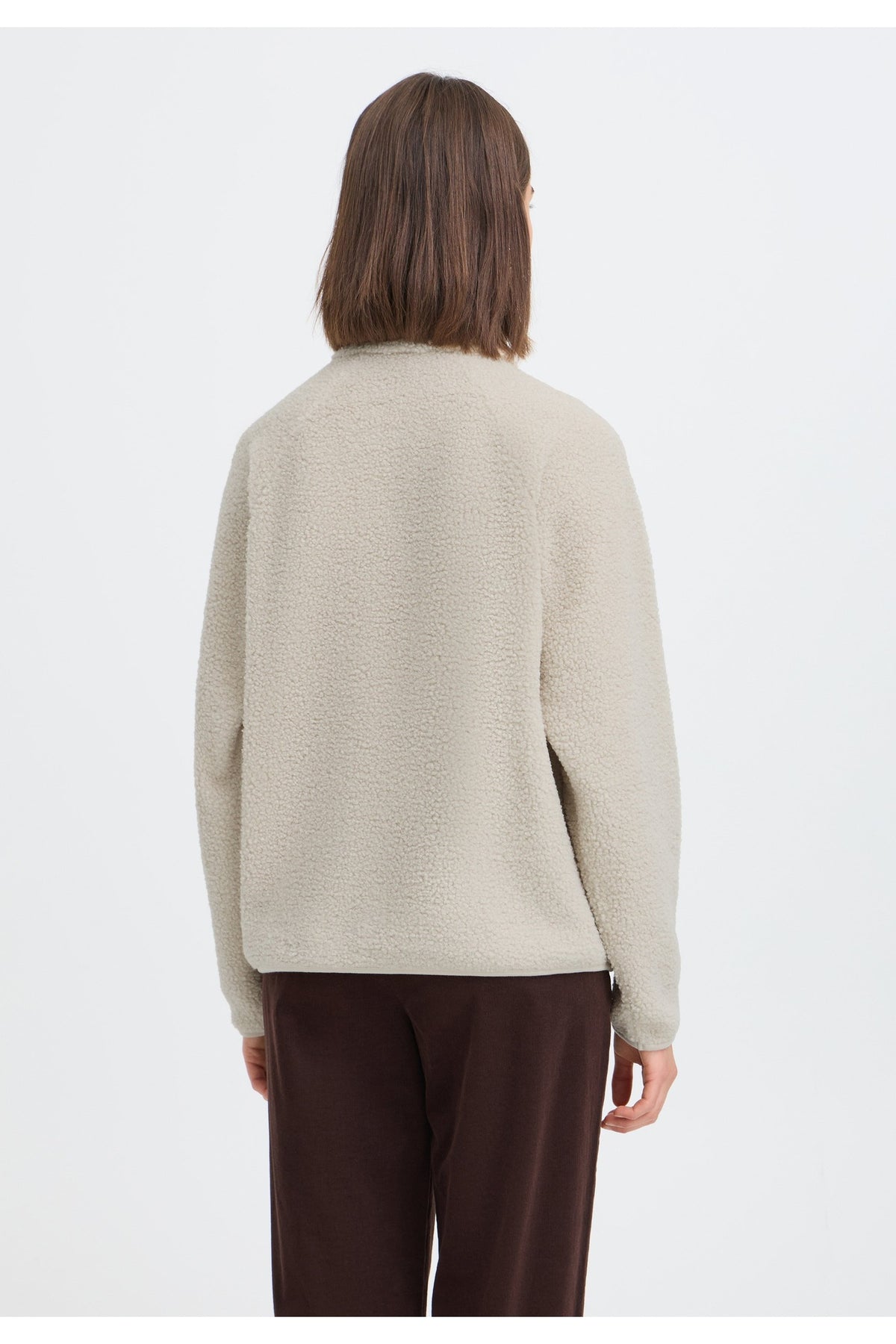 Fransa FRTENYA PU 1 Pumice Stone Jumper – model back. Shop Fransa at Dotique.