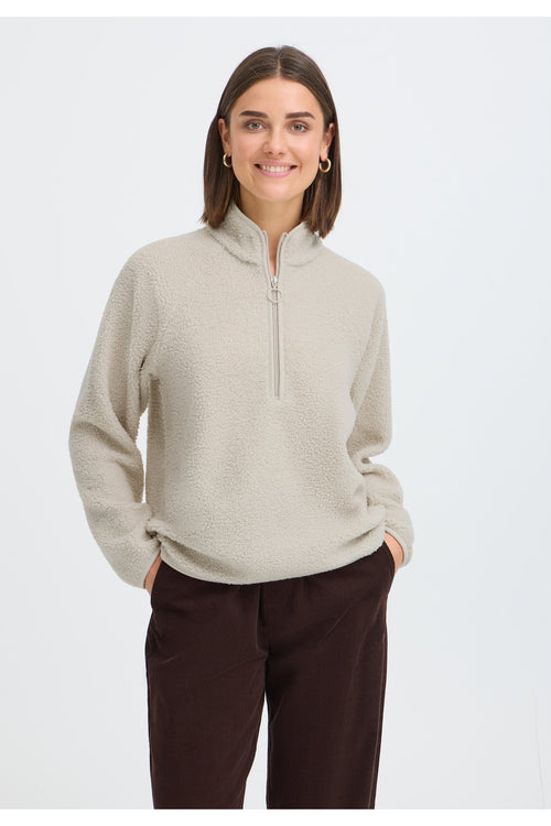 Fransa FRTENYA PU 1 Pumice Stone Jumper – model front. Shop Fransa at Dotique.