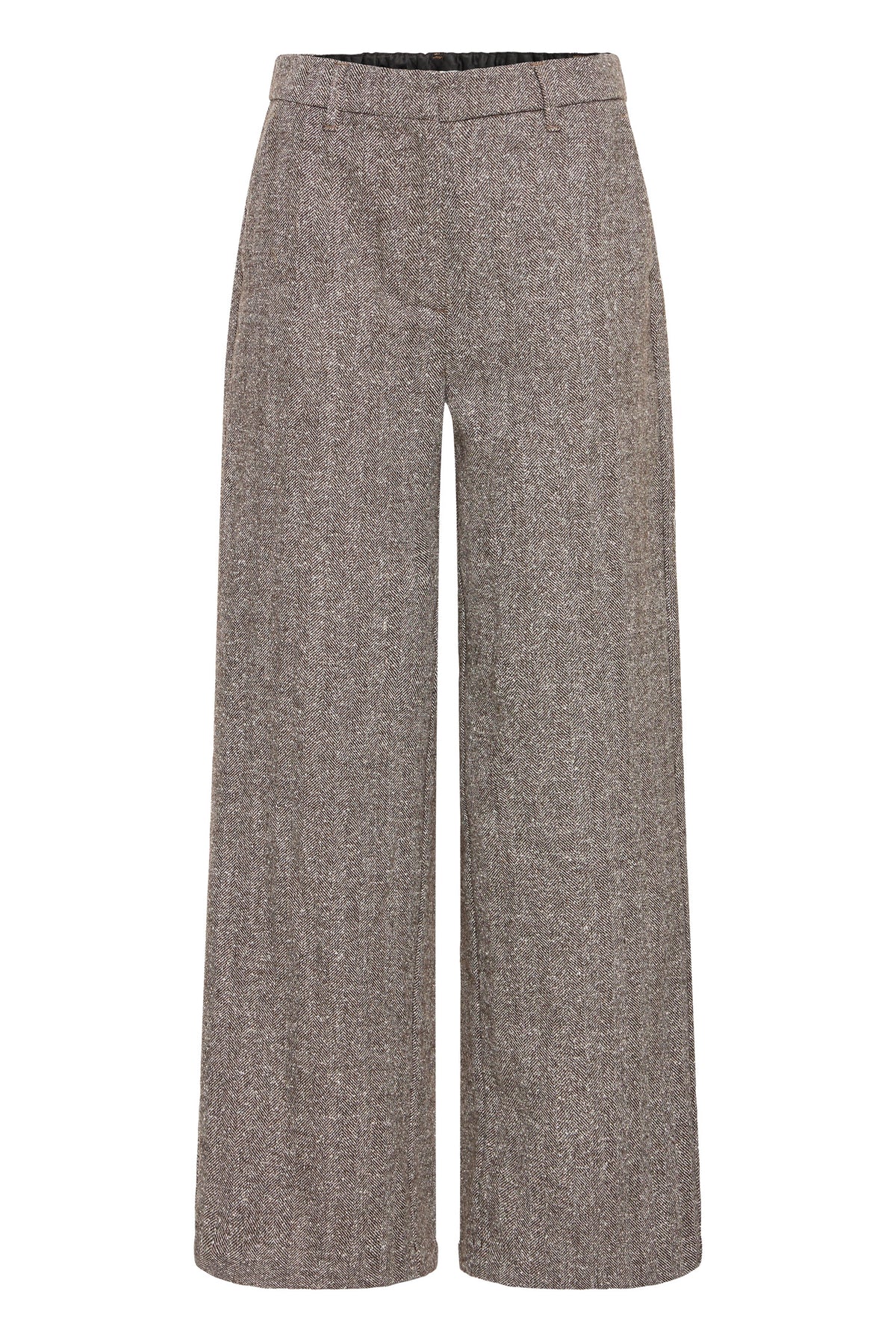 Fransa FRVEA PA 1 Hot Fudge Herringbone Trousers – product front. Shop Fransa at Dotique.