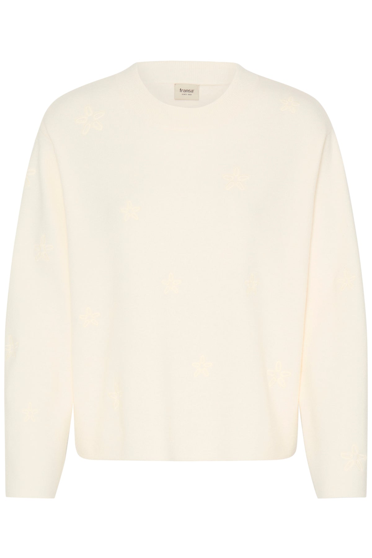 Fransa FRVERA PU 1 Whisper White Jumper – product front. Shop Fransa at Dotique.