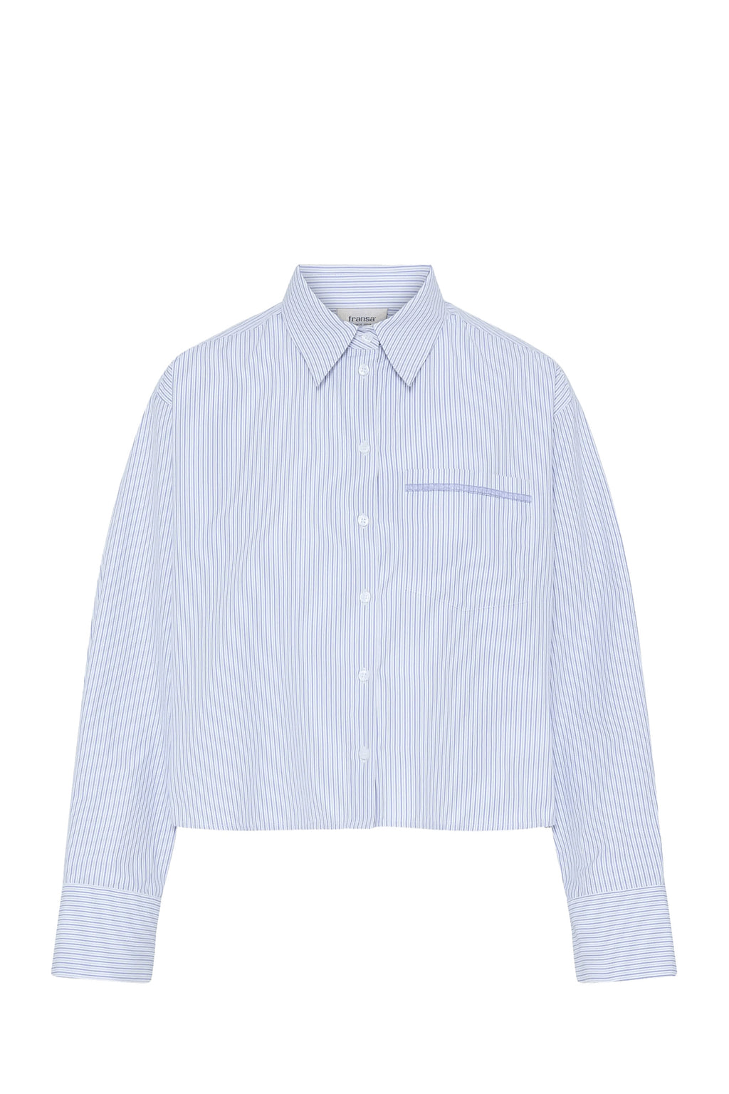 Fransa FRYARA SH 1 Blue Blizzard Stripe Shirt – product front. Shop Fransa at Dotique.