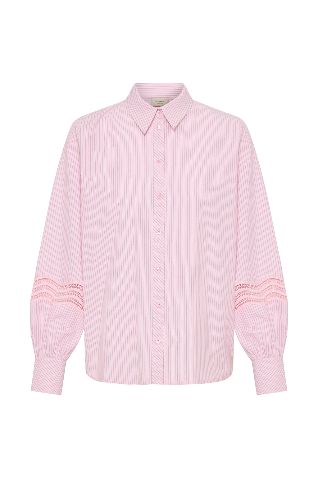 Fransa FRYARA SH 2 Silver Pink Stripe Shirt – product front. Shop Fransa at Dotique.
