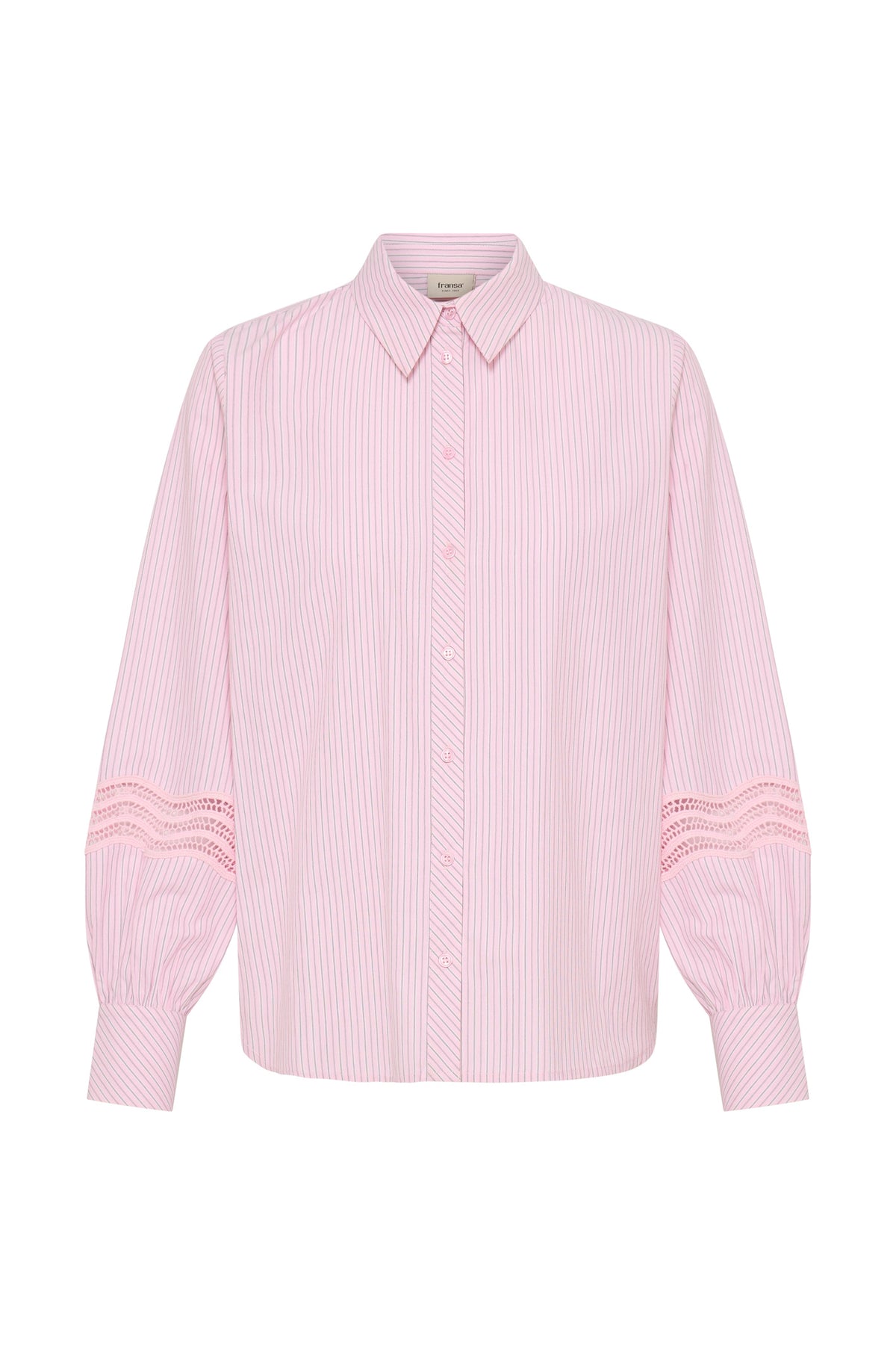 Fransa FRYARA SH 2 Silver Pink Stripe Shirt – product front. Shop Fransa at Dotique.