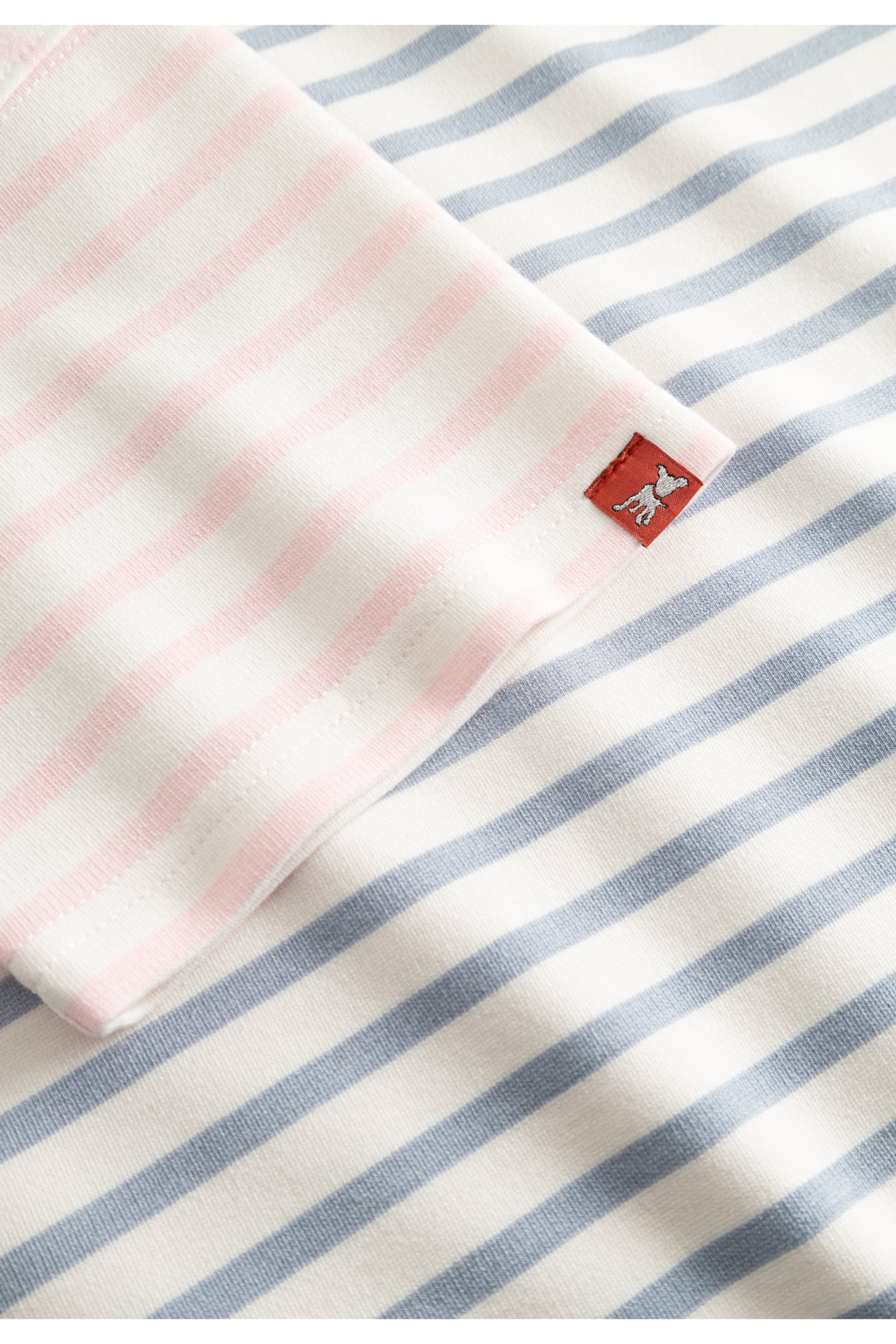 Close-up of Frieda & Freddies 261212 Stripe Collar Top Pink by frieda & freddies shop frieda & freddies at Dotique fabric detail