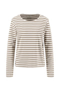 Fynch Hatton 2614 6235 1x1 Rib Stripe Long Sleeve Top Dusty Green