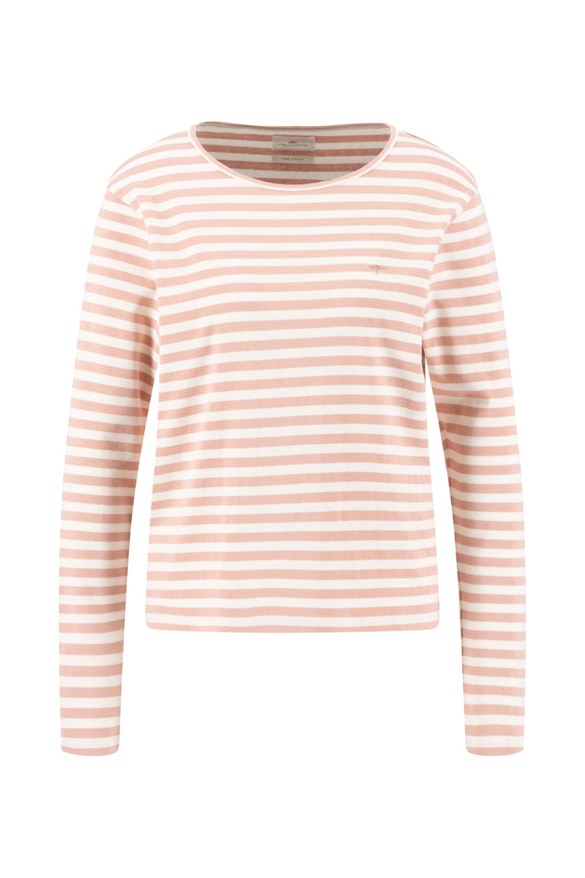 Fynch Hatton 2614 6235 1x1 Rib Stripe Long Sleeve Top Silky Rose
