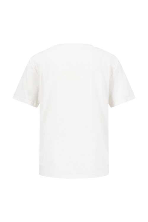 Fynch Hatton 26026275 Milk T-Shirt Tropics showing plain white back view by Fynch Hatton, shop Fynch Hatton at Dotique.