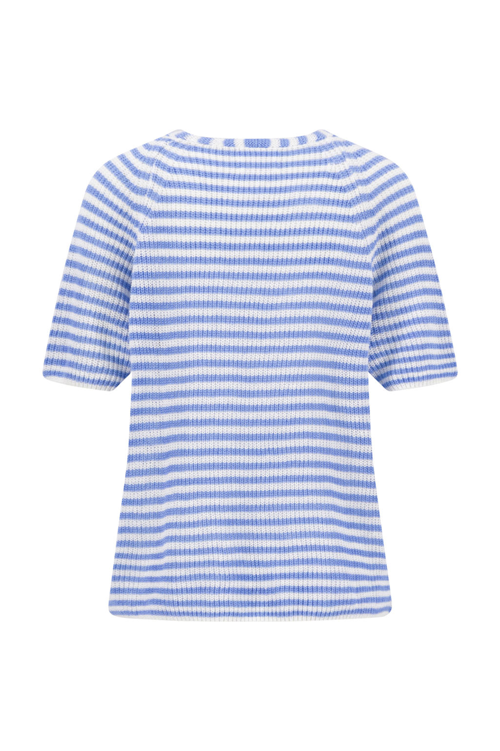 Fynch Hatton 2613 7206 Cornflower Blue Pullover 1/2 V-Neck Stripe Linen